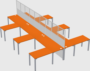 Shared l-shape cubicle