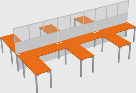 Shared l-shape cubicle