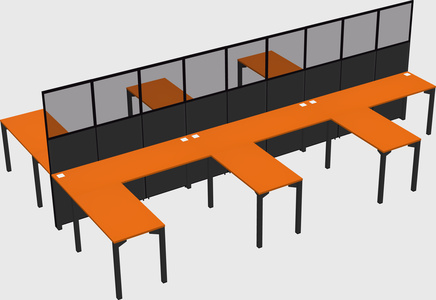 Shared l-shape cubicle