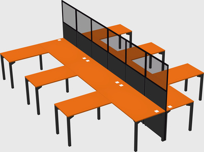 Shared l-shape cubicle