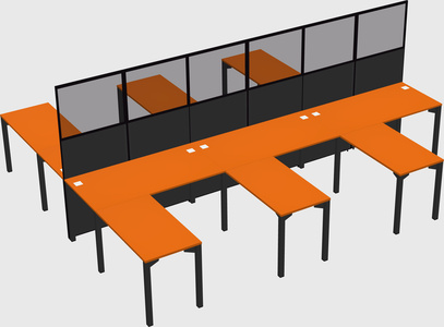 Shared l-shape cubicle