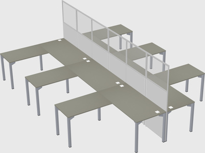 Shared l-shape cubicle
