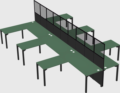 Shared l-shape cubicle