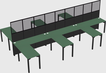 Shared l-shape cubicle