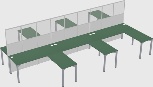 Shared l-shape cubicle