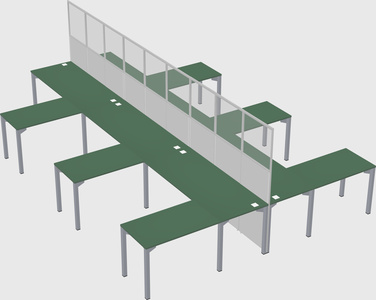 Shared l-shape cubicle