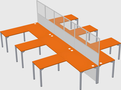 Shared l-shape cubicle