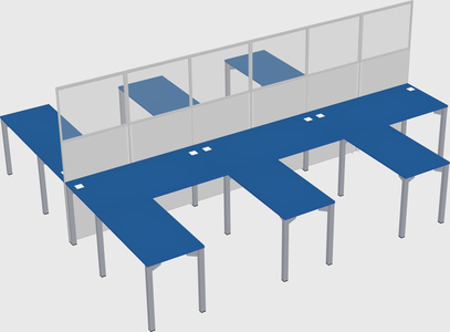 Shared l-shape cubicle