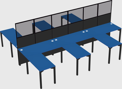 Shared l-shape cubicle