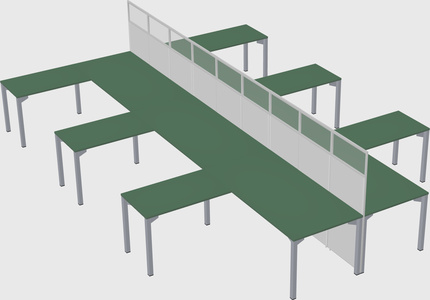Shared l-shape cubicle