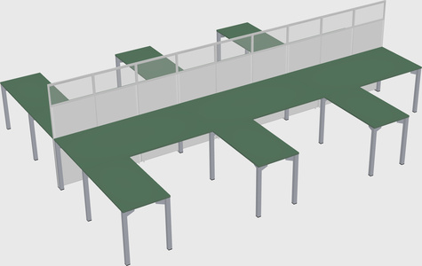 Shared l-shape cubicle