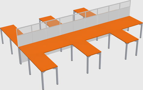 Shared l-shape cubicle
