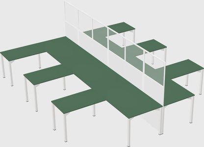 Shared l-shape cubicle