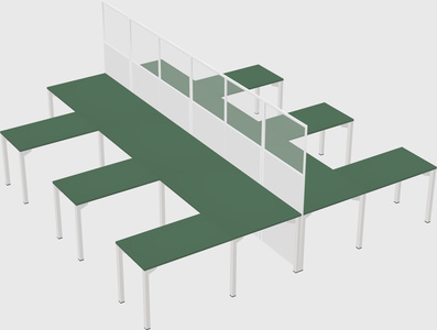Shared l-shape cubicle