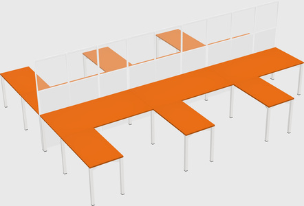 Shared l-shape cubicle