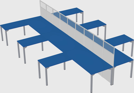 Shared l-shape cubicle