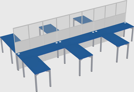Shared l-shape cubicle