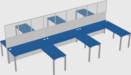 Shared l-shape cubicle
