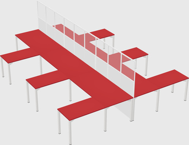 Shared l-shape cubicle