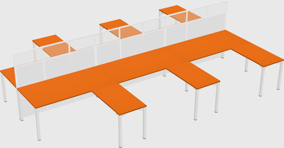 Shared l-shape cubicle