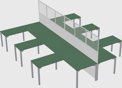 Shared l-shape cubicle
