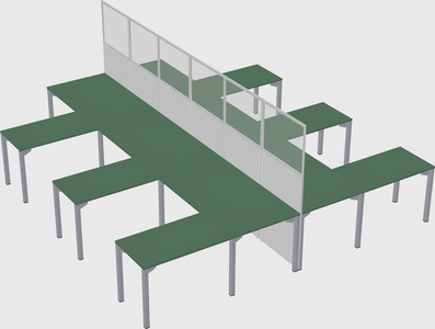 Shared l-shape cubicle