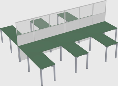 Shared l-shape cubicle