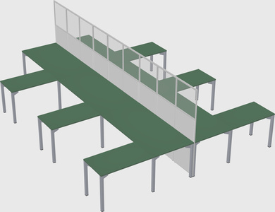 Shared l-shape cubicle