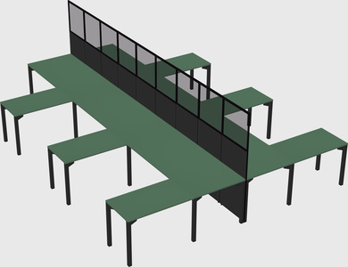 Shared l-shape cubicle