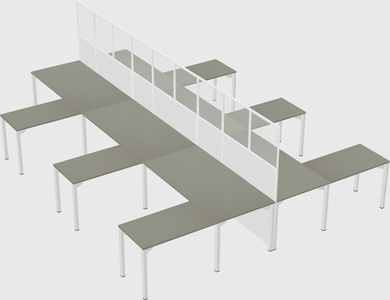 Shared l-shape cubicle