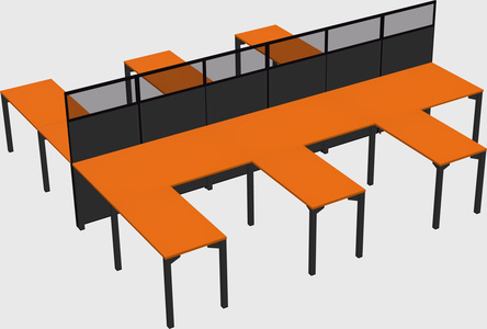 Shared l-shape cubicle