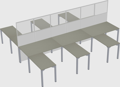 Shared l-shape cubicle