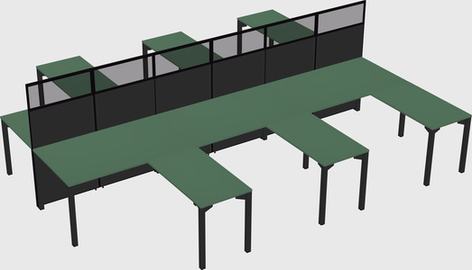 Shared l-shape cubicle