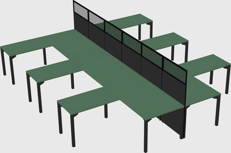 Shared l-shape cubicle