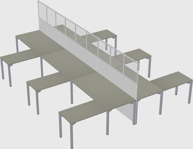 Shared l-shape cubicle