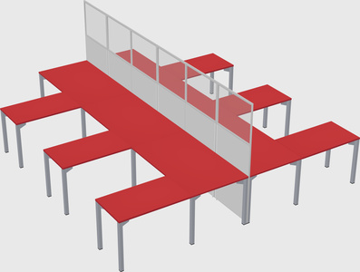 Shared l-shape cubicle