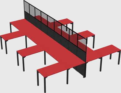 Shared l-shape cubicle