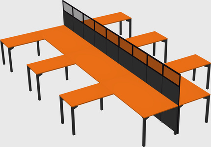 Shared l-shape cubicle