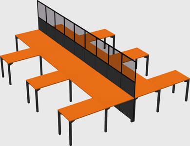 Shared l-shape cubicle