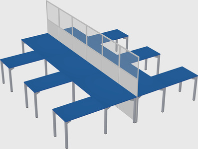 Shared l-shape cubicle
