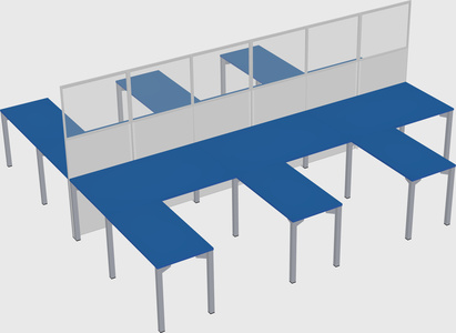 Shared l-shape cubicle
