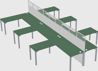 Shared l-shape cubicle