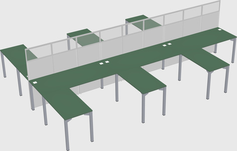 Shared l-shape cubicle