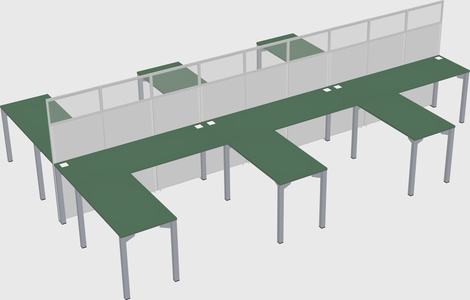 Shared l-shape cubicle