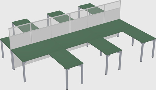 Shared l-shape cubicle
