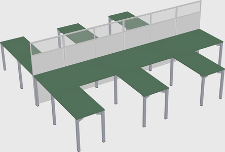 Shared l-shape cubicle