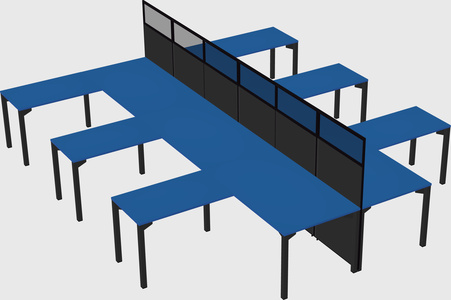 Shared l-shape cubicle