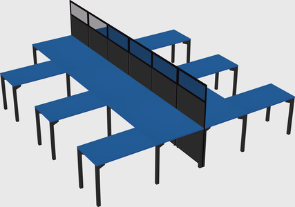 Shared l-shape cubicle