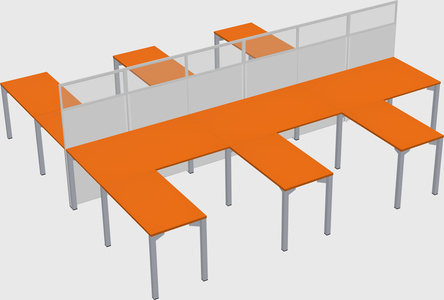 Shared l-shape cubicle