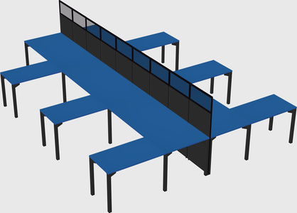 Shared l-shape cubicle